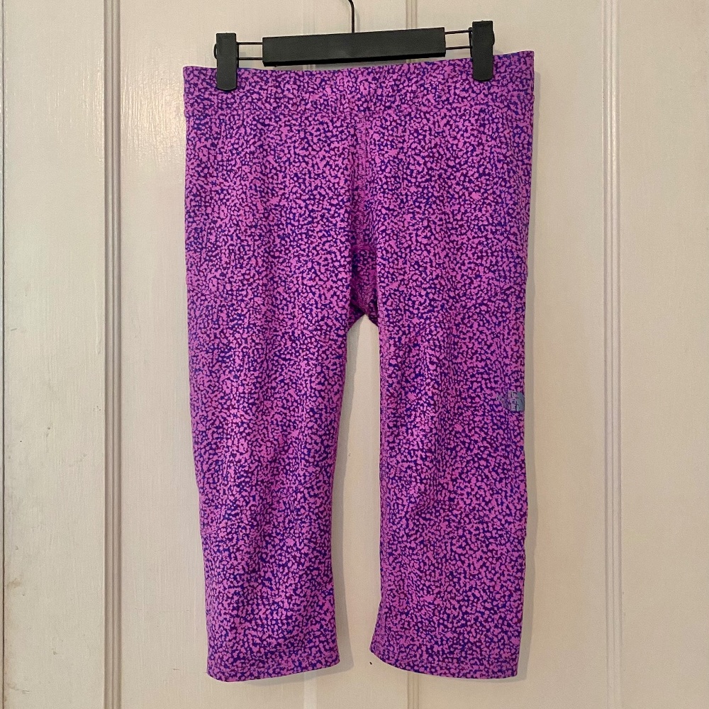 North Face Cropped Leggings | Pink & Purple | Medium